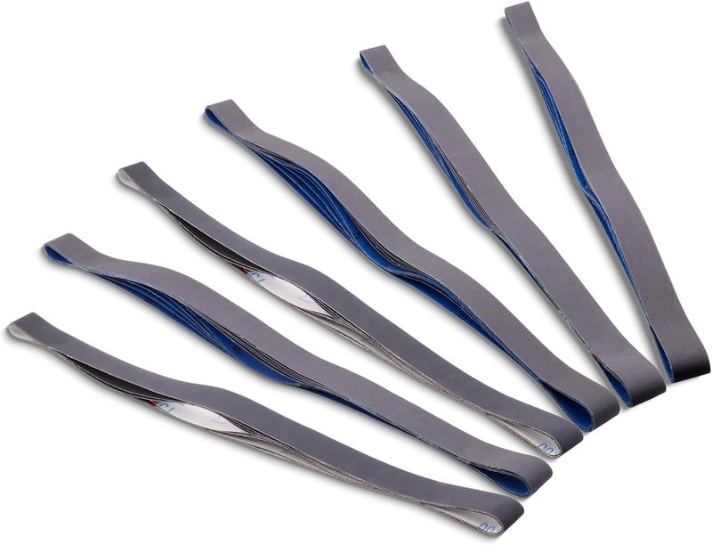 SHUTTLE GENIUS 15 Pack 1 x 42 Inch Silicon Carbide Sanding Belts, 1x42 Knife Sharpening Sanding Belt, 5 Pcs Each of 600, 800, 1000 Grits Sanding Belt for Belt Sander - Image 1